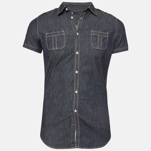 Navy Denim Short Sleeve Shirt XS - Dsquared2 - Modalova