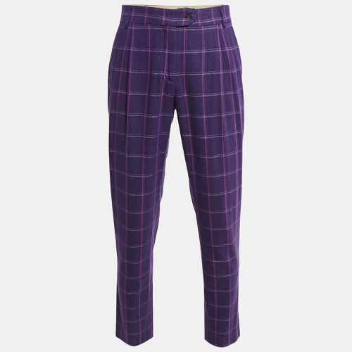 Checked Wool Tapered Trousers M - Etro - Modalova