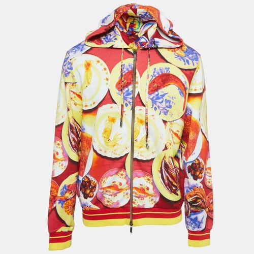 Seafood Print Cotton Knit Hooded Jacket XL - Etro - Modalova