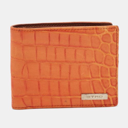 Croc Embossed Leather Bifold Wallet - Etro - Modalova