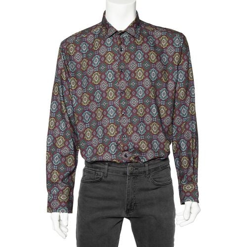 Maroon Printed Cotton Blend Button Front Shirt 3XL - Etro - Modalova