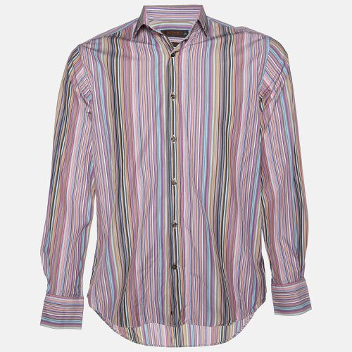 Striped Cotton Button Front Shirt M - Etro - Modalova