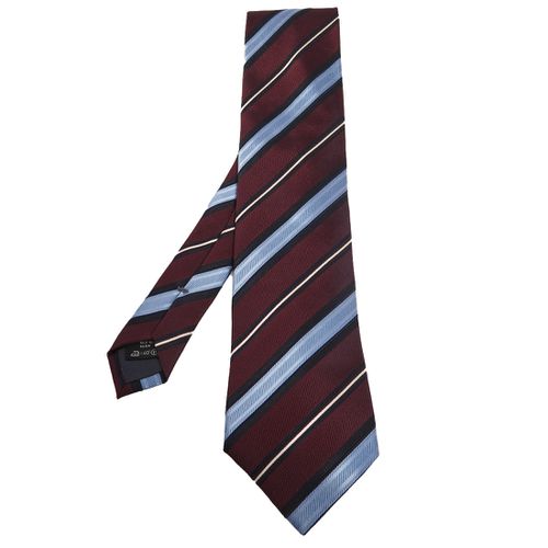 Bicolor Striped Silk Tie - Ermenegildo Zegna - Modalova