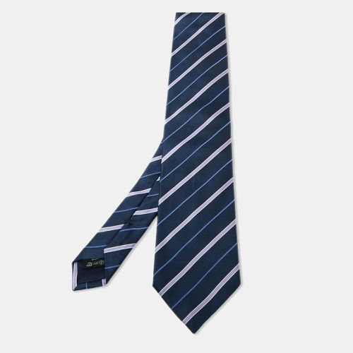 Striped Silk Tie - Ermenegildo Zegna - Modalova