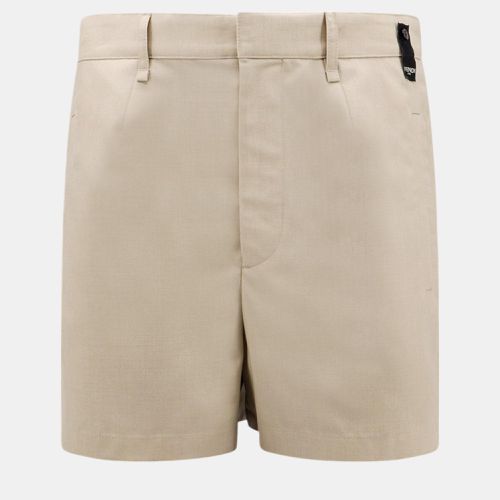 Fendi Beige Wool Shorts M - Fendi - Modalova