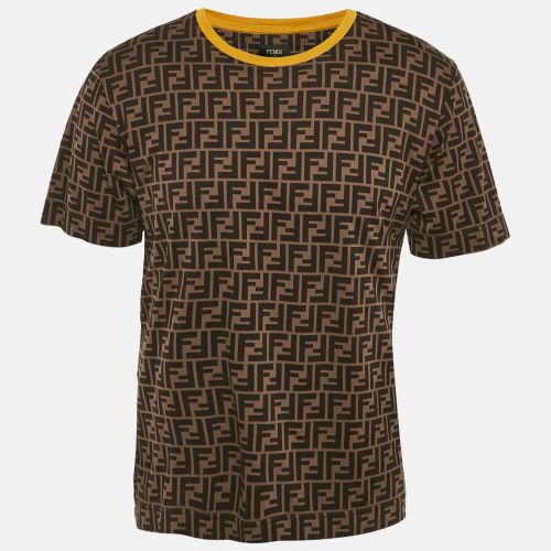 FF Logo Print Cotton Crewneck T-Shirt M - Fendi - Modalova