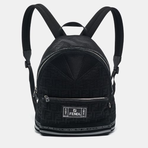 Zucca Mesh and Suede Logo Backpack - Fendi - Modalova