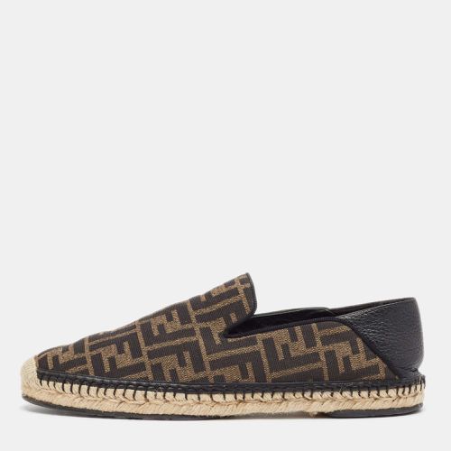 Black Zucca Canvas and Leather Foldable Espadrilles Size 41 - Fendi - Modalova