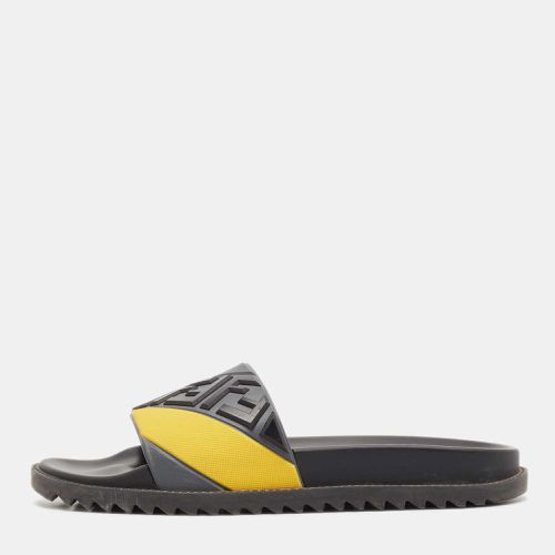 Yellow FF Rubber Fussbett Slides Size 42 - Fendi - Modalova