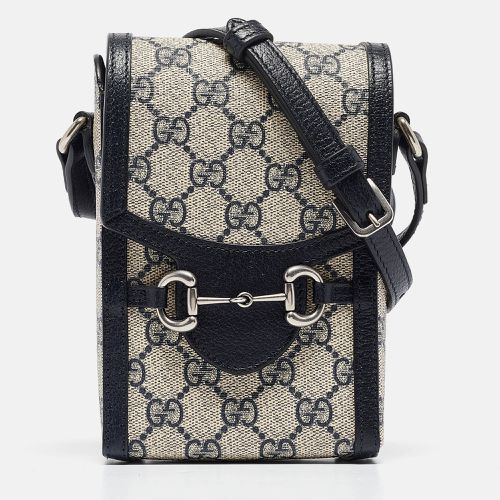 Navy Blue GG Supreme Canvas and Leather Mini Horsebit 1955 Crossbody Bag - Gucci - Modalova