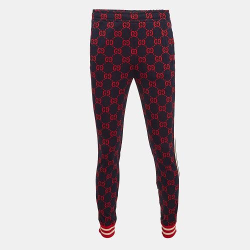 Navy /Red GG Web Jacquard Knit Joggers S - Gucci - Modalova