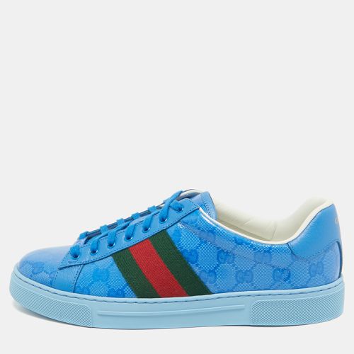 GG Canvas and Leather Ace Lace Up Sneakers Size 42 - Gucci - Modalova