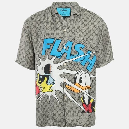 X Disney GG Donald Duck 'Flash' Print Silk Shirt M - Gucci - Modalova