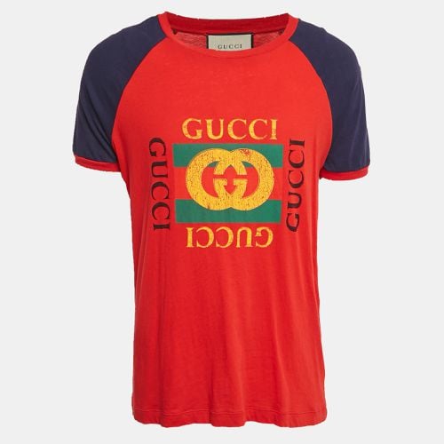 Printed Jersey Crew Neck T-Shirt S - Gucci - Modalova