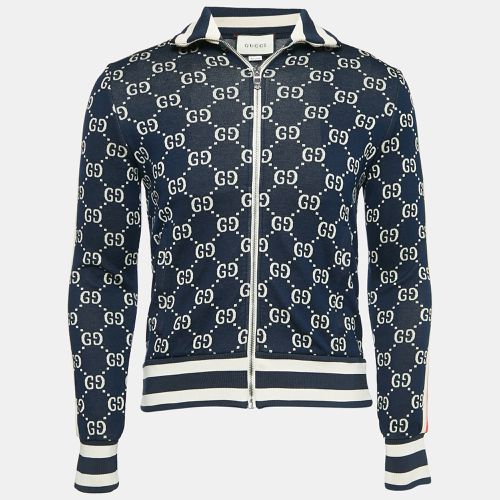 GG Supreme Jacquard Cotton Knit Zip-Up Cardigan XS - Gucci - Modalova