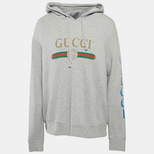 Logo Print Dragon Embroidered Cotton Hoodie XL - Gucci - Modalova