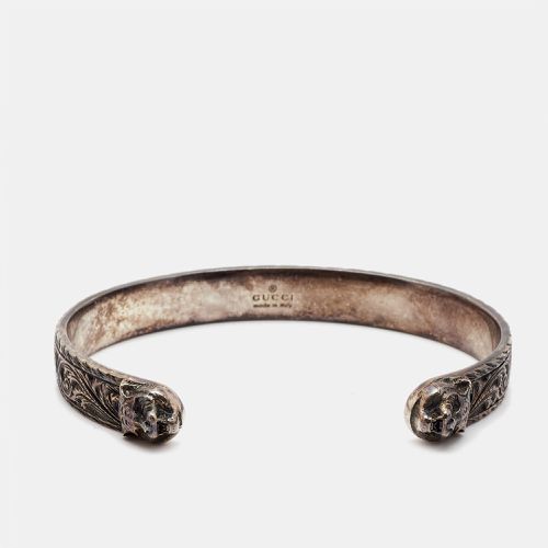 Cat Sterling Cuff Bracelet 18 - Gucci - Modalova