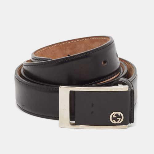 Leather Square Buckle Belt 100 CM - Gucci - Modalova