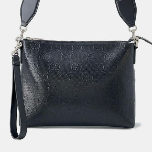 Leather GG-embossed messenger bag - Gucci - Modalova