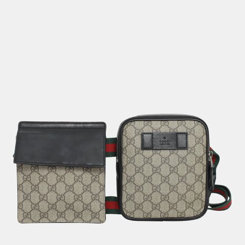 GG Supreme Double Pocket Belt Bag - Gucci - Modalova