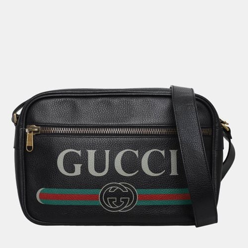 Gucci Logo Leather Messenger Bag - Gucci - Modalova