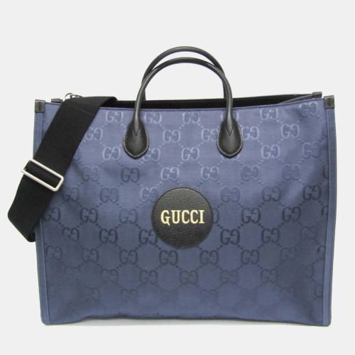 Off The Grid Nylon Leather Handbag Shoulder Bag Navy - Gucci - Modalova