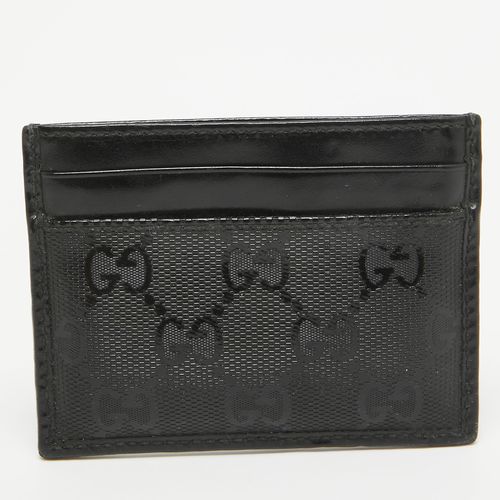 GG Imprime Canvas and Leather Card Holder - Gucci - Modalova