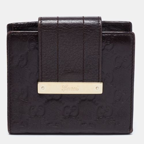 Dark ssima Leather French Wallet - Gucci - Modalova