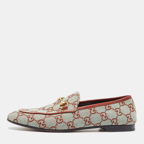 Two Tone GG Canvas Jordaan Horsebit Slip On Loafers Size 38.5 - Gucci - Modalova