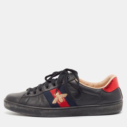 Leather Embroidered Bee Ace Sneakers Size 42.5 - Gucci - Modalova