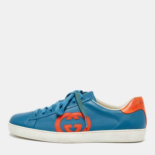 Orange Leather Low Top Sneakers Size 44.5 - Gucci - Modalova