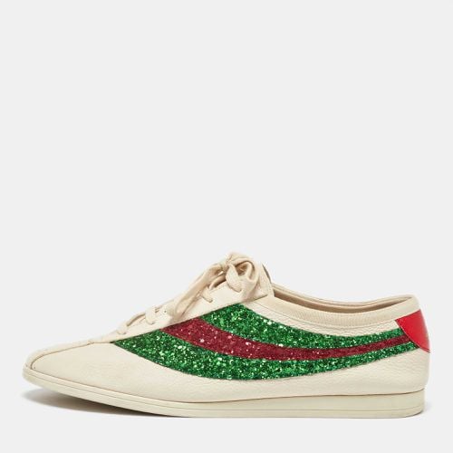 Glitter and Leather Falacer Lace Up Sneakers Size 43 - Gucci - Modalova