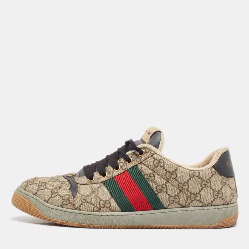 Brown GG Supreme Canvas Screener Sneakers Size 44 - Gucci - Modalova