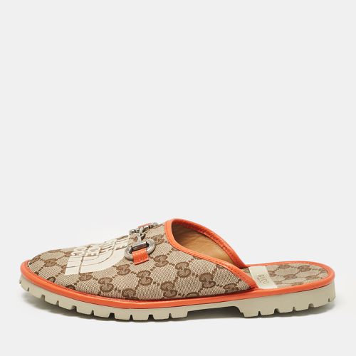 X The North Face /Orange GG Canvas and Leather Flat Mules Size 41 - Gucci - Modalova