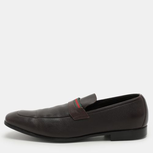 Leather Web Detail Loafers Size 43 - Gucci - Modalova