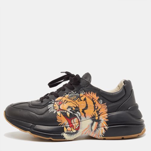 Leather Tiger Print Rhyton Sneakers Size 44.5 - Gucci - Modalova