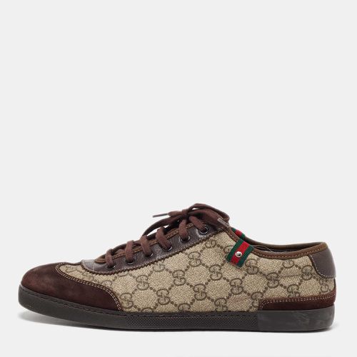 Brown GG Supreme Canvas and Suede Barcelona Low Top Sneakers Size 42.5 - Gucci - Modalova