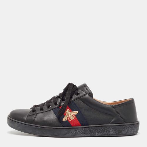 Leather Ace Web Lace Up Sneakers Size 44 - Gucci - Modalova