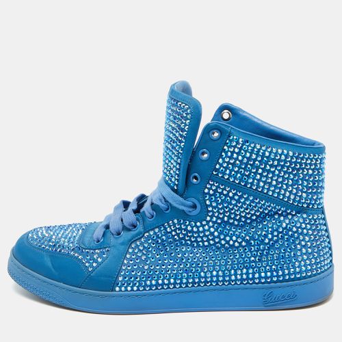 Satin Coda Crystal Embellished High Top Sneakers Size 42 - Gucci - Modalova