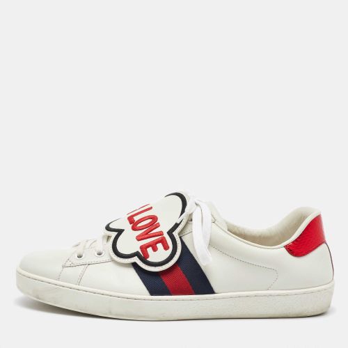 Leather Ace Blind For Love Patch Low Top Sneakers Size 43 - Gucci - Modalova