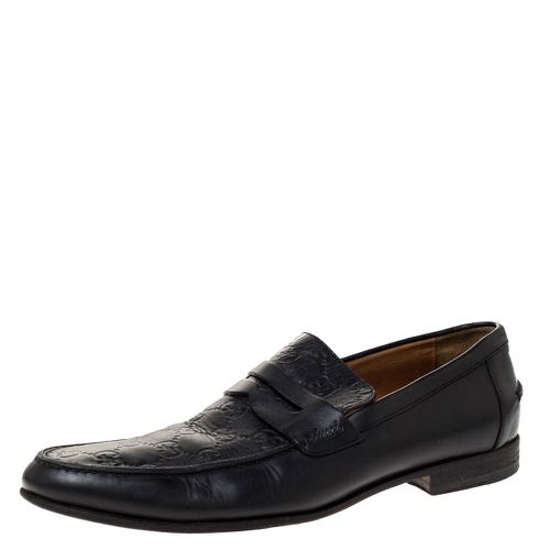 Ssima Leather Penny Slip On Loafers 41 - Gucci - Modalova