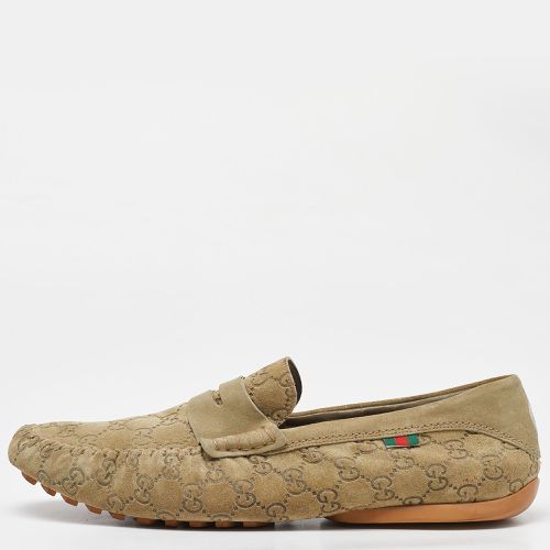 Ssima Suede Penny Slip On Loafers Size 46.5 - Gucci - Modalova