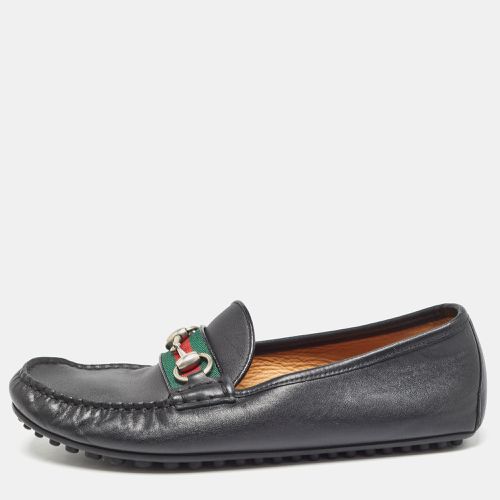 Leather Web Horsebit Slip On Loafers Size 40 - Gucci - Modalova