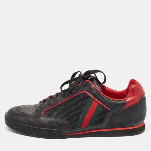 Red Leather and Mesh Vintage Tennis Sneakers Size 43.5 - Gucci - Modalova