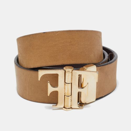 Dark Leather F Buckle Belt 85CM - Gianfranco Ferre - Modalova