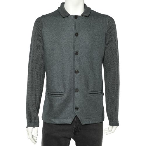 Wool & Knit Sleeve Detail Button Front Jacket XL - Giorgio Armani - Modalova