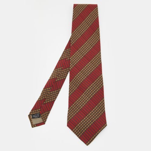 Printed Striped Silk Tie - Giorgio Armani - Modalova