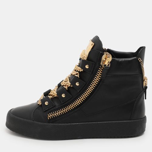 Leather London Birel Chain Embellished High Top Sneakers Size 41 - Giuseppe Zanotti - Modalova