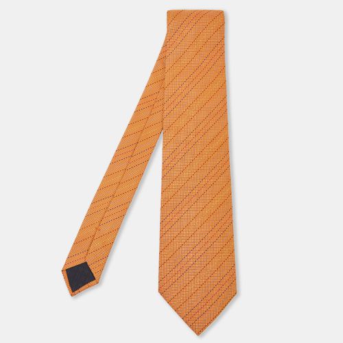 Diagonal Stripe Pattern Silk Classic Tie - Hermes - Modalova