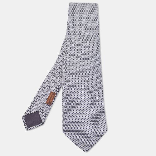 Patterned Lourde Silk Tie - Hermes - Modalova